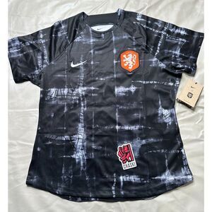Nike Dri Fit 2022-23 Netherlands KNVB Football Soccer Jersey black women's XL